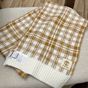 Timberland White/Cream Tan Plaid Scarf